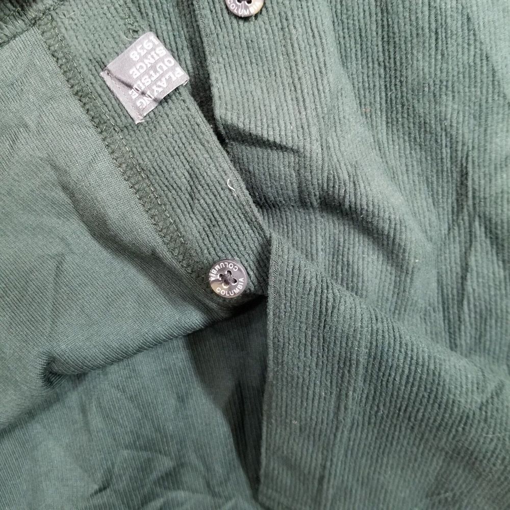 Columbia Men's 2XL Shirt Corduroy Casual Green Pocket Polyester Workwear Warm - Picture 6 of 10